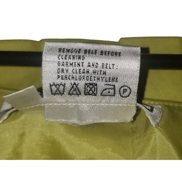 Carlisle Lime Green Pleated Mini Skirt Size 4 – Belted Y2K Preppy Summer Lined - Picture 8 of 8